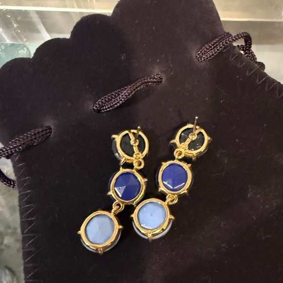 Kate Spade Blue Ombre Drop Dangle Earrings with Gold Accents - Picture 6 of 6